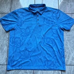 Tommy Bahama IslandZone Men's Blue Floral Vacation Short Sleeve Polo Shirt Sz XL